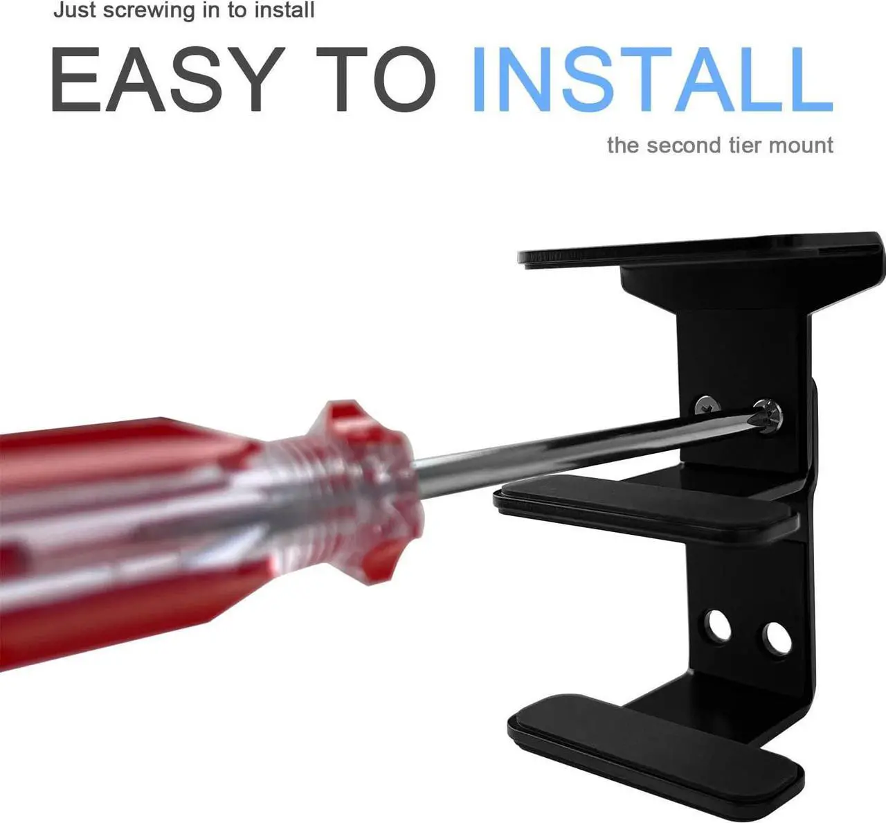 Alt view image 5 of 7 - IFCASE 2 Tier Under Desk Laptop Mount, Double Decker Metal Under Desk Shelf Holder for Laptop, MacBook Pro, Keyboard with Anti-Scratch Silicone (Black)