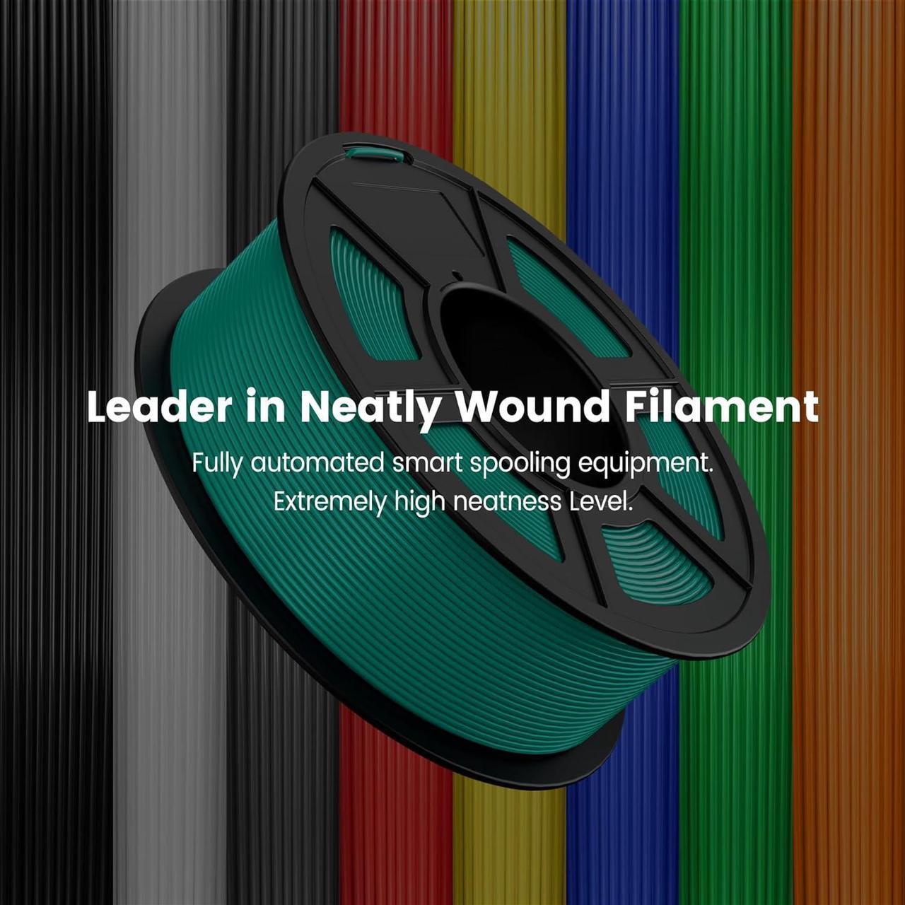 Alt view image 4 of 7 - SUNLU PLA 3D Printer Filament PLA Filament 1.75mm, Neatly Wound 3D Printing Filament 1.75mm, Dimensional Accuracy +/- 0.02 mm, Fit Most FDM 3D Printers, 1kg Spool (2.2lbs), Turquoise Cyan