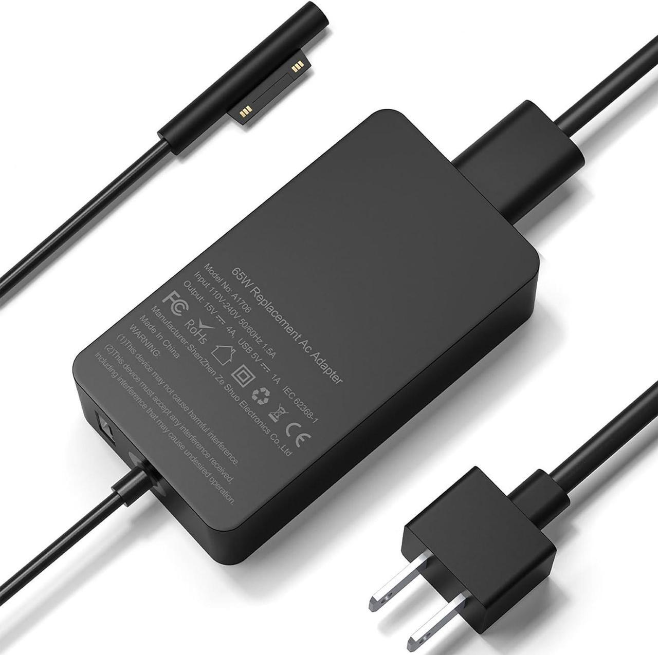 Main image of Surface Pro Laptop Charger 65W Power Adapter for Microsoft Surface Pro 3/4/5/6/7/8/9/X, Windows Surface Laptop 6/5/4/3/2/1, Surface Book 3/2/1, Surface Go Tablet, 6.5FT Power Cord