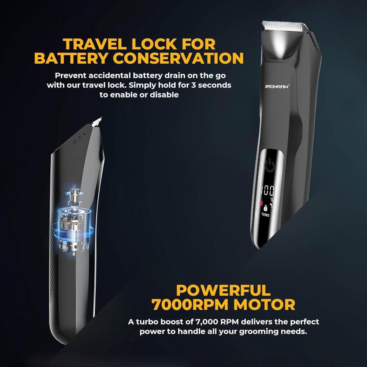 Alt view image 6 of 7 - Ball Trimmer - Men's Electric Pubic Hair Trimmer with Waterproof Shaver, Replaceable Ceramic Blade Heads, Wet/Dry Groomer
