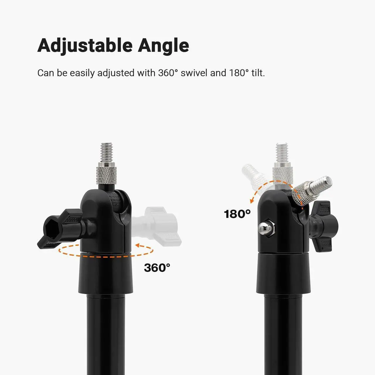 Alt view image 2 of 6 - Holicfun Security Camera Ground Stake, Heavy Duty Stand Mount with Adjustable Angle and Height for Ring, Blink, Arlo, Eufy, Wyze, Google Nest, Simplisafe Cameras and Solar Panels (Black)