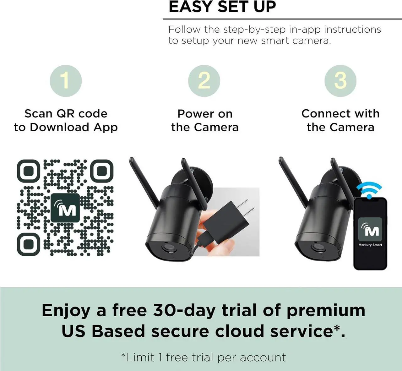 Alt view image 5 of 7 - Gadpiparty Merkury Smart Outdoor Security Camera - 1080p HD, Motion Detection, 2-Way Audio, Night Vision, Weatherproof, Wireless Surveillance System, No Hub Required, 3-Pack