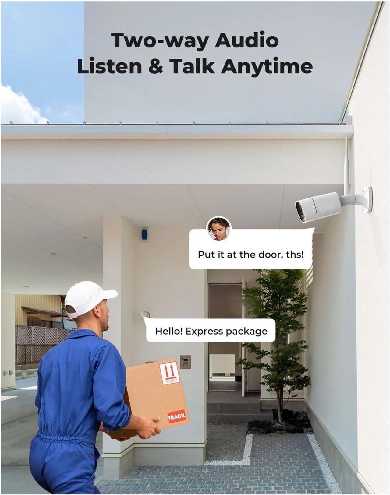 Alt view image 5 of 7 - Gadpiparty 3MP 5MP WiFi Security Camera Two-Way Audio System Kit Wireless CCTV System NVR with 12" LCD Monitor(None,3MP 4Pcs Cameras)