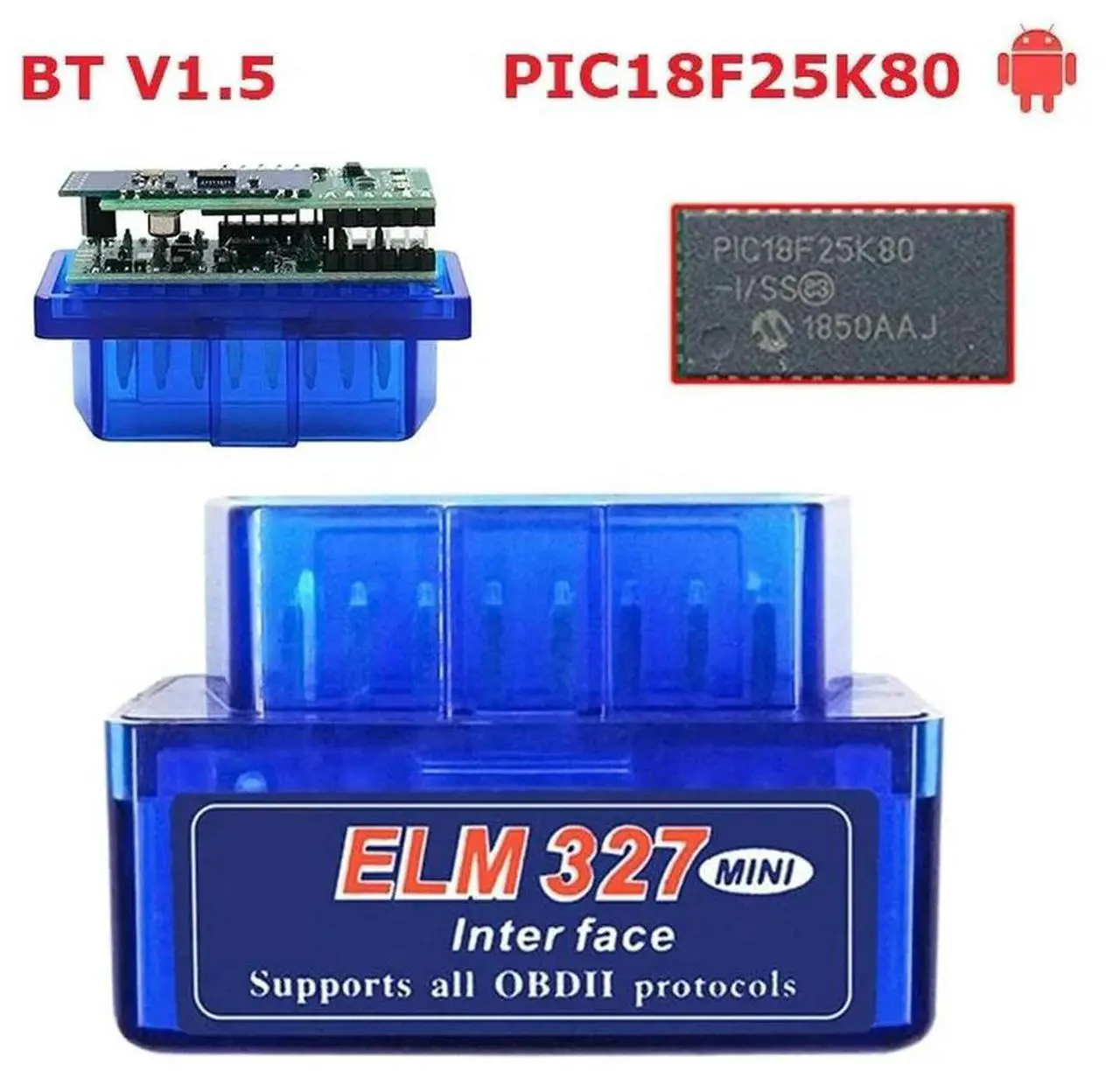 Main image of FOR Real ELM327 V1.5 -Compatible PIC18F25K80 Chip Double PCB Car OBD2 ELM 327 1.5 BT Auto Code Reader for