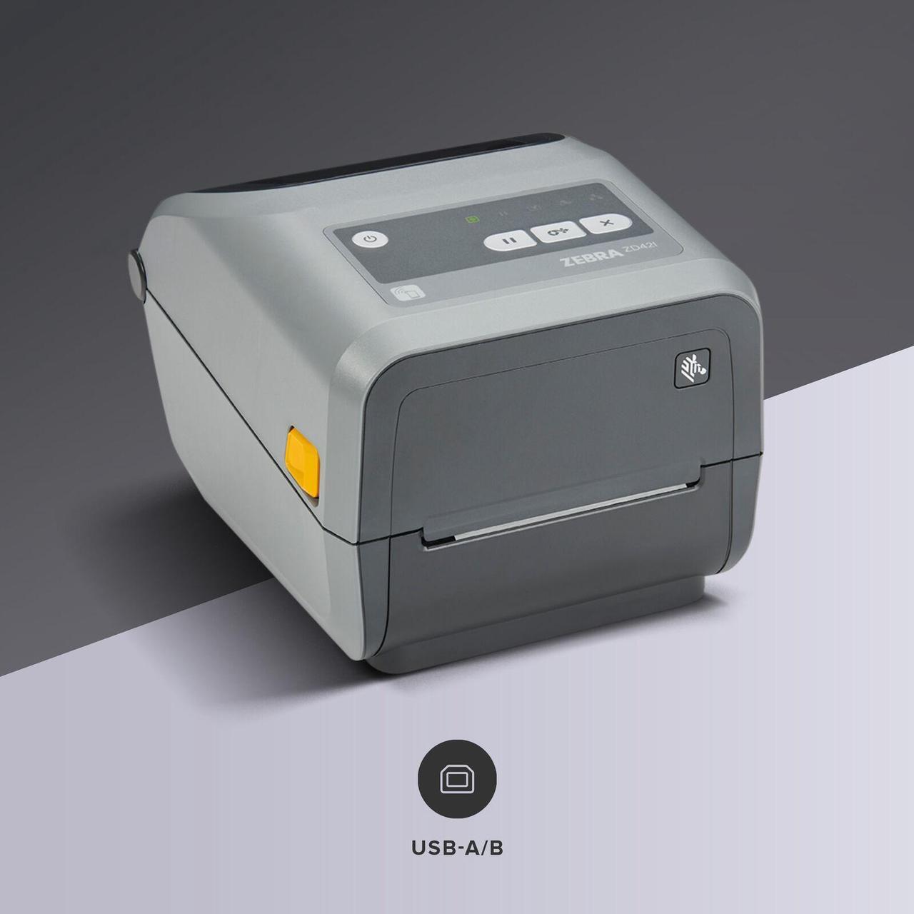 Alt view image 2 of 7 - Ze,bra ZD421 Thermal Transfer Desktop Printer - ZD4A043-C01M00EZ