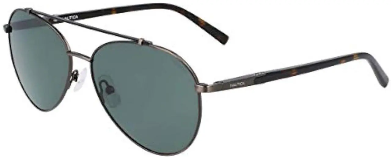 Alt view image 3 of 4 - Nautica Polarized Men's Aviator Sunglasses N5138S Matte Gunmetal