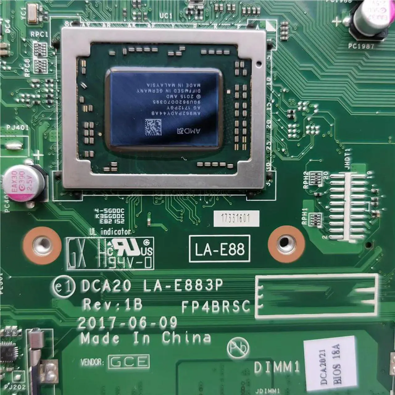 Alt view image 4 of 4 - For 520-22AST-24AST DCA20 LA-E883P 01LM220 All-in-one Motherboard