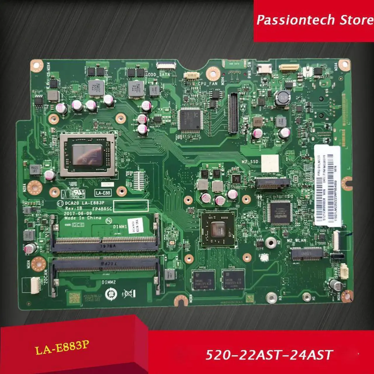 Alt view image 2 of 4 - For 520-22AST-24AST DCA20 LA-E883P 01LM220 All-in-one Motherboard