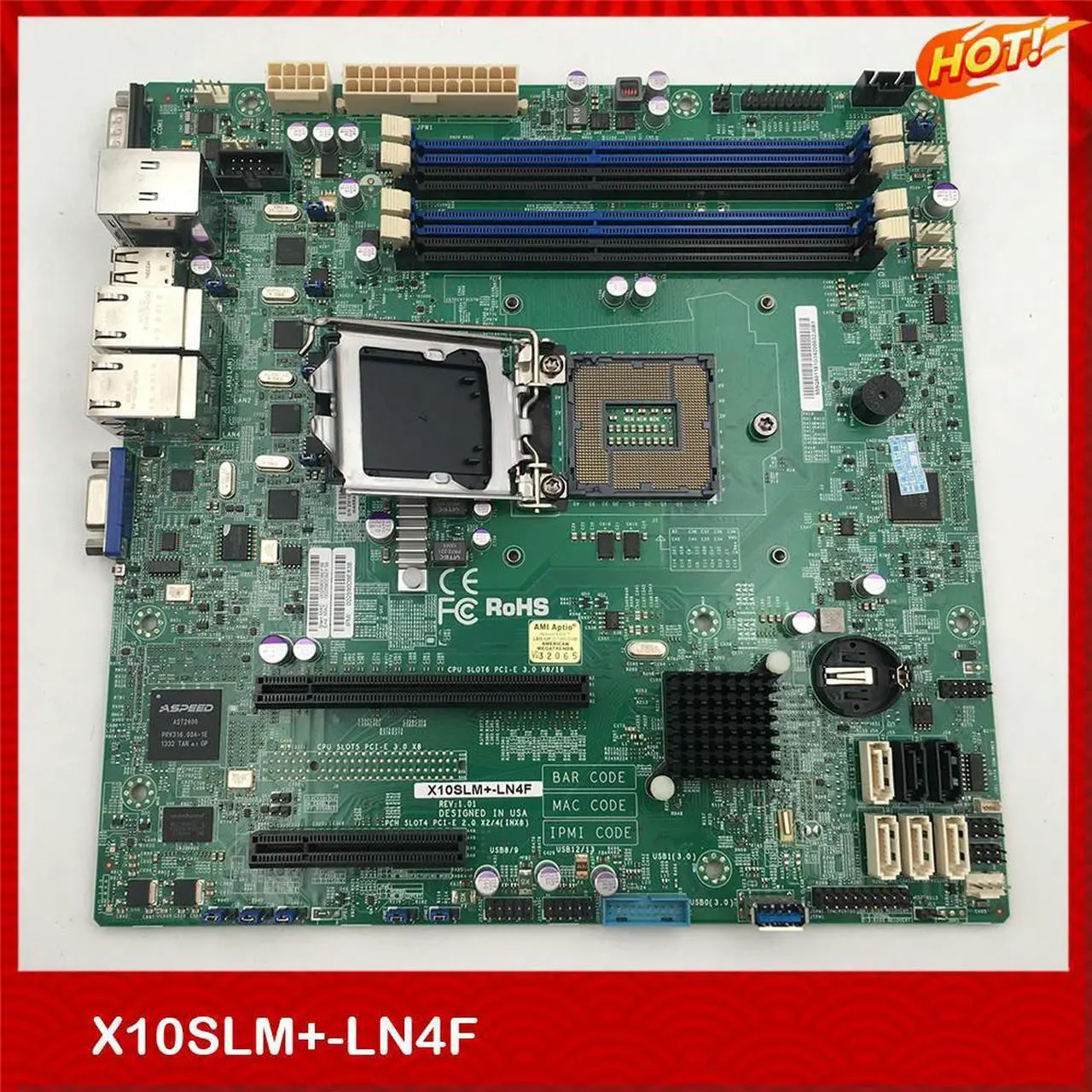 Alt view image 2 of 4 - Hot Sale Server Motherboard For X10SLM+-LN4F Support E3-1230V3 1150 Good