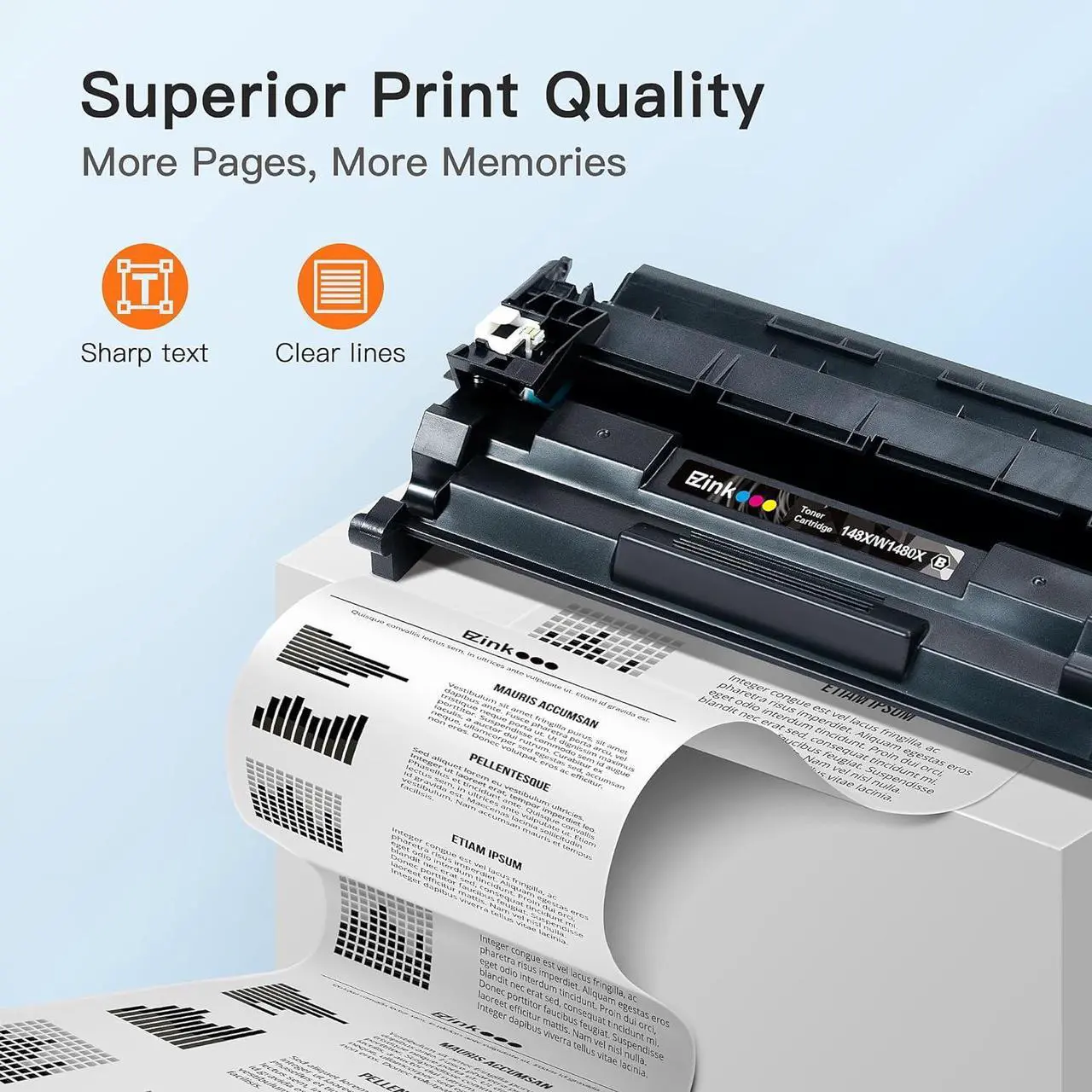 Alt view image 3 of 7 - E-Z Ink 148X 148A Compatible Toner Cartridges Replacement for HP 148X W1480X 148A W1480A Toner (with Chip) to Use with HP Pro MFP 4101fdn 4101fdw 4001dn 4001n Printer (Black, 1 Pack)