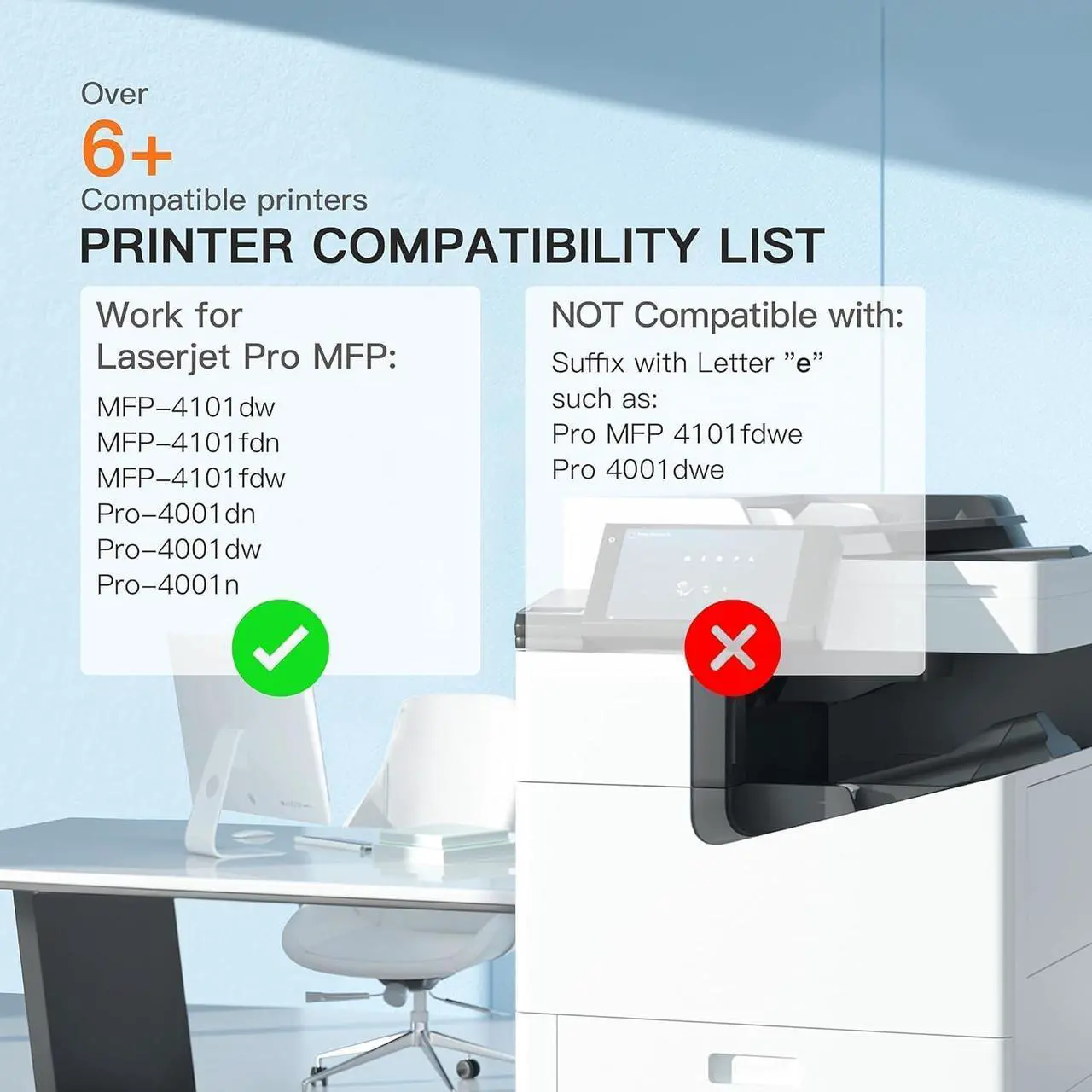 Alt view image 4 of 7 - E-Z Ink 148X 148A Compatible Toner Cartridges Replacement for HP 148X W1480X 148A W1480A Toner (with Chip) to Use with HP Pro MFP 4101fdn 4101fdw 4001dn 4001n Printer (Black, 1 Pack)