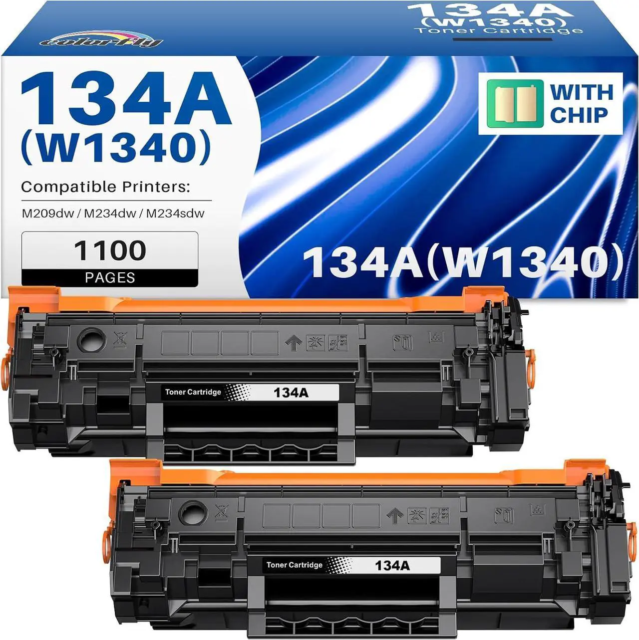 Main image of (with Chip) 134A Toner Cartridges Replacement for H P 134A Black Cartridge W1340A Toner Black Cartridges 134X Toner Work with Laserjet 209dw MFP M234dw M234sdw Printer