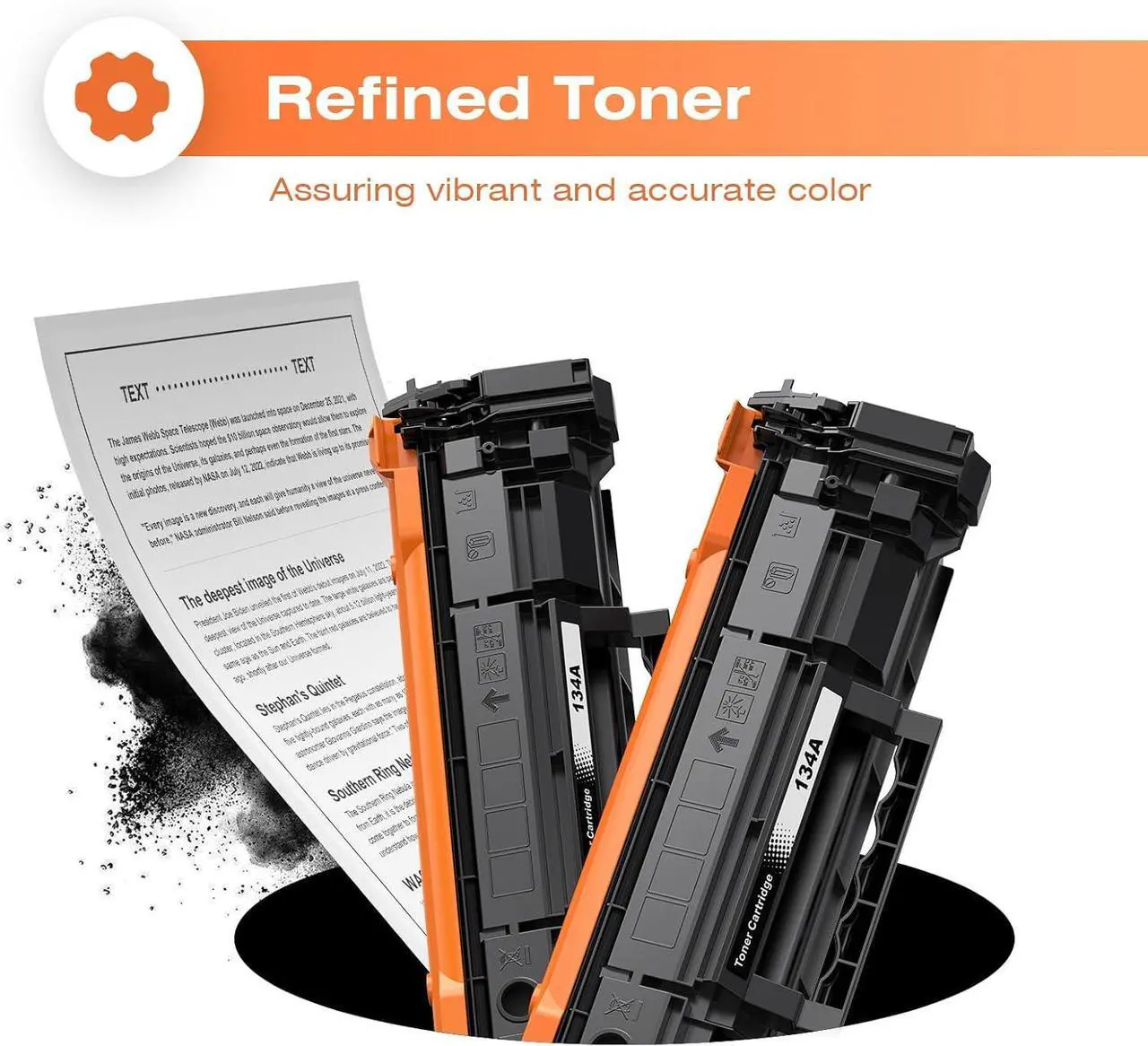 Alt view image 5 of 7 - (with Chip) 134A Toner Cartridges Replacement for H P 134A Black Cartridge W1340A Toner Black Cartridges 134X Toner Work with Laserjet 209dw MFP M234dw M234sdw Printer