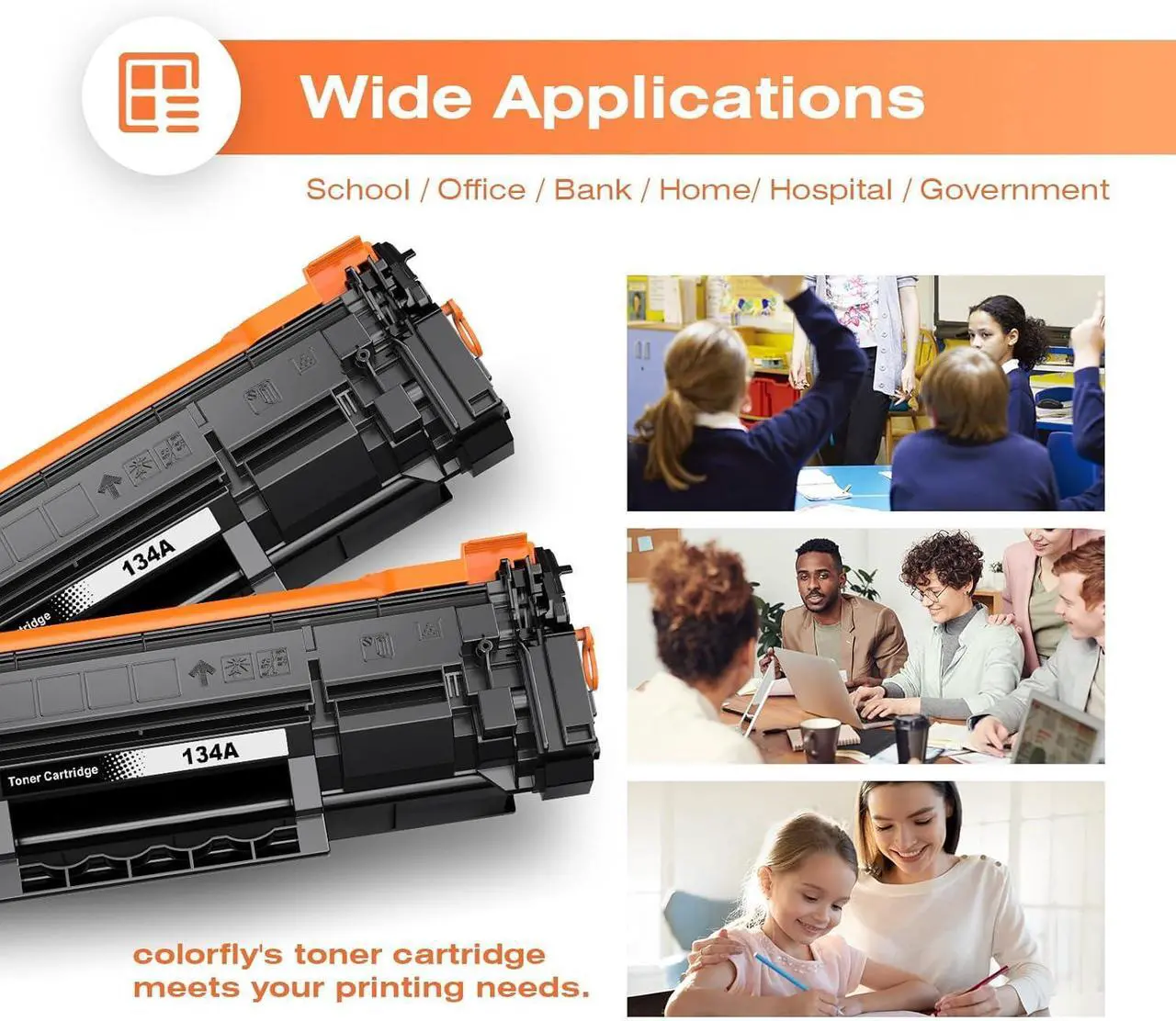 Alt view image 6 of 7 - (with Chip) 134A Toner Cartridges Replacement for H P 134A Black Cartridge W1340A Toner Black Cartridges 134X Toner Work with Laserjet 209dw MFP M234dw M234sdw Printer