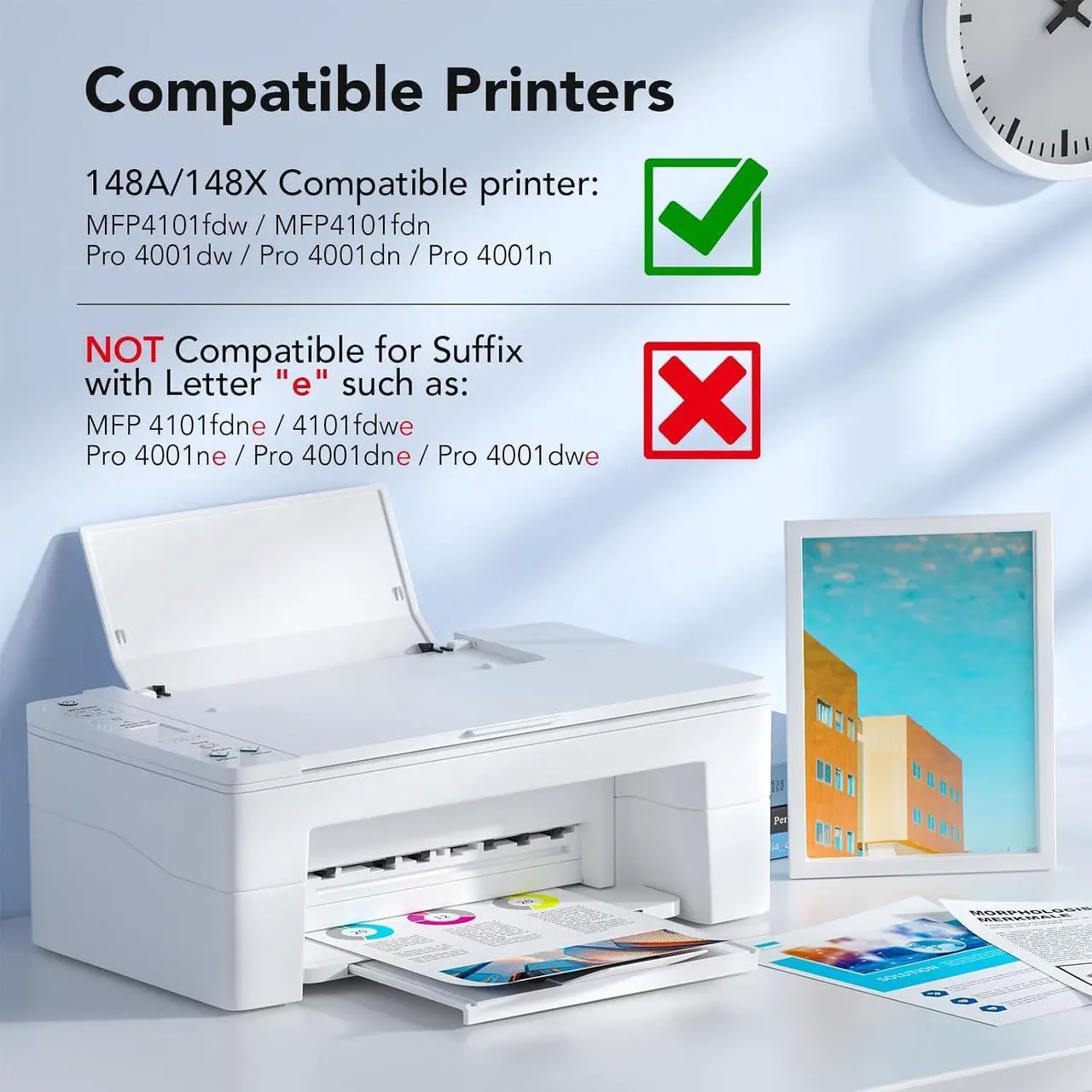 Alt view image 2 of 5 - 148A Toner Cartridge Black (With Chip) Compatible W1480A 148A Toner Cartridge Replacement for HP Compatible 148A 148 A 148X 148 X Toner Work with Laserjet Pro 4001dw 4001dn 4001n 4101fdw Printer Toner