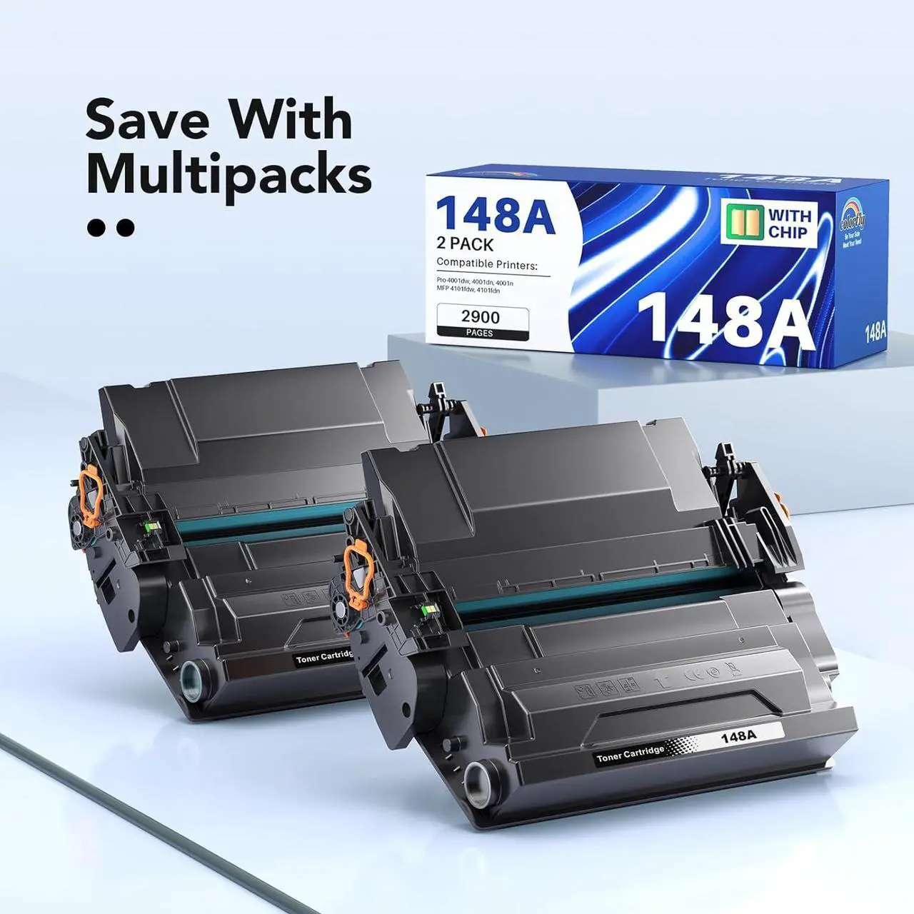 Alt view image 4 of 5 - 148A Toner Cartridge Black (With Chip) Compatible W1480A 148A Toner Cartridge Replacement for HP Compatible 148A 148 A 148X 148 X Toner Work with Laserjet Pro 4001dw 4001dn 4001n 4101fdw Printer Toner