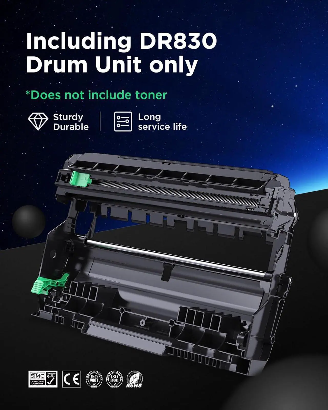 Alt view image 4 of 6 - Ennovor DR830 Drum Unit Replacement for Brother DR-830 TN830XL TN830 Drum Unit to use with Brother HL-L2460DW DCP-L2640DW HL-L2405W MFC-L2820DW HL-L2480DW HL-L2400D Printer 2 Pack (Drum only)
