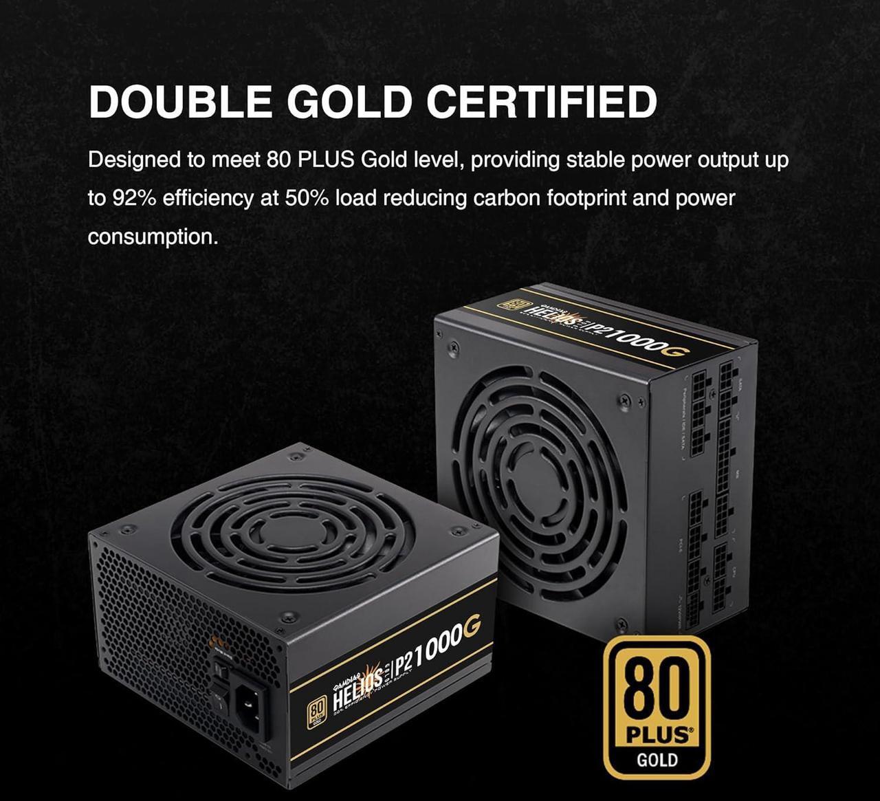 Alt view image 2 of 7 - GAMDIAS PCIe 5.1 & ATX3.1 Gold 1000W Power Supply for GeForce RTX 5000 Series, 1000W Fully Modular ATX 80 Plus Gold Computer PSU for Gaming PC Desktops, Low-Noise Fan, HELIOS P2-1000G