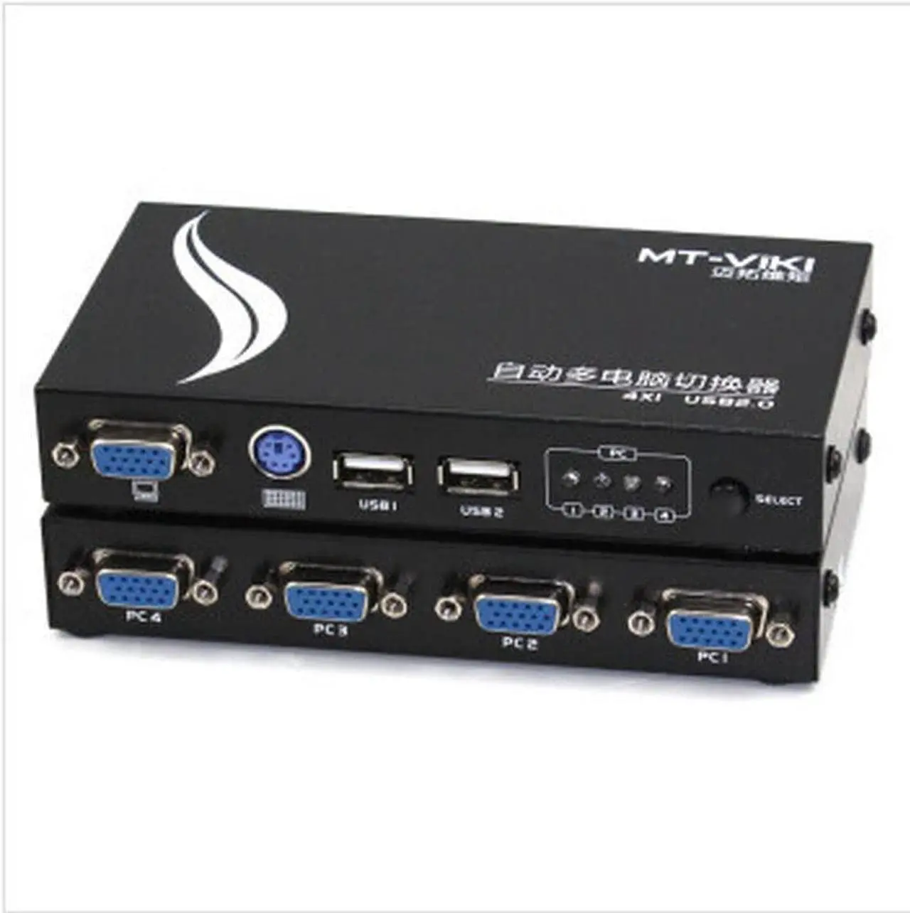 Alt view image 2 of 6 - Ennovor MT-471UK-L 4-Port USB PS/2 KVM Auto Switcher Button or Key to Switch PC with Cables