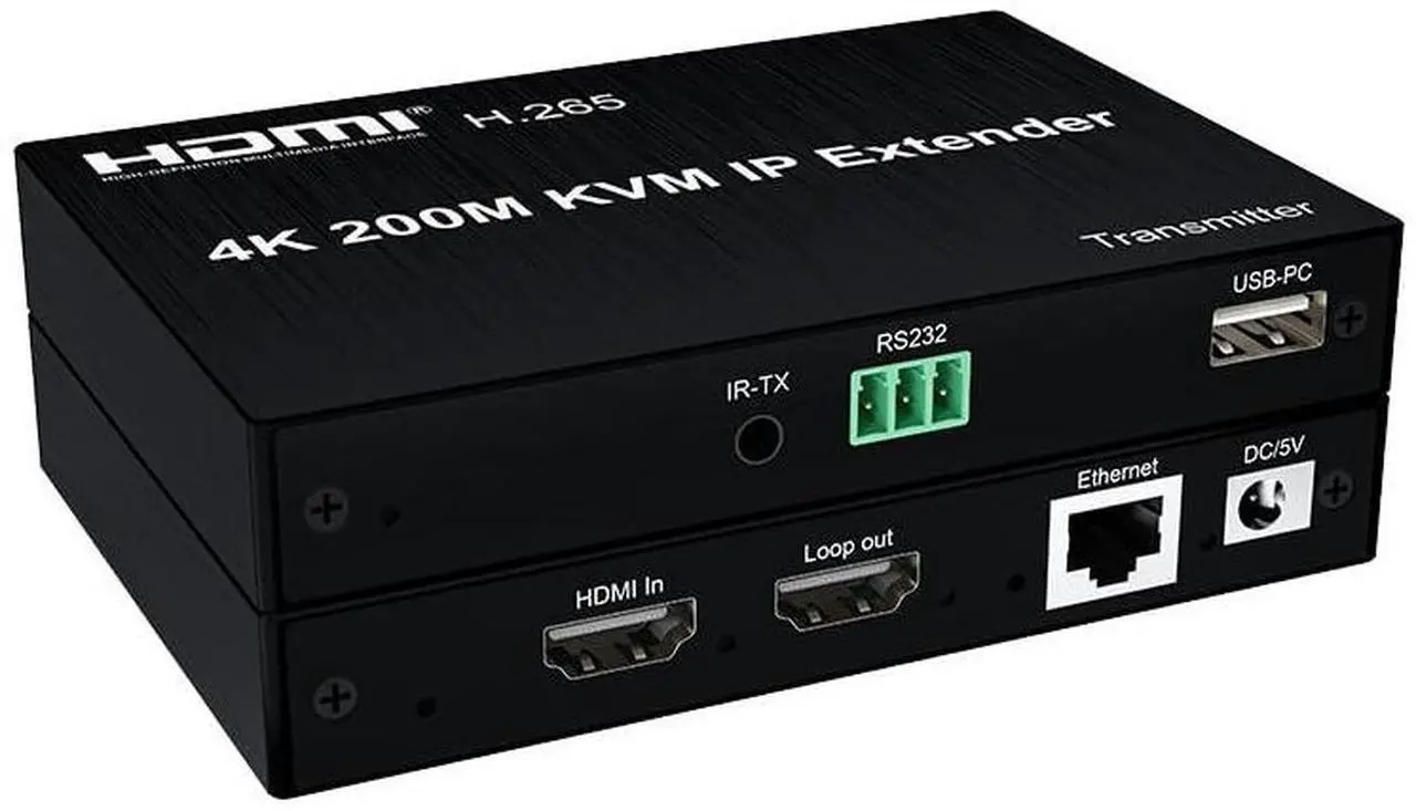 Alt view image 5 of 7 - Ennovor 4K@60Hz KVM Extender, 200m(656ft) HDMI Over IP Extender via Cat5e/Cat6, USB Keyboard/Mouse Control with RS232/IR, Plug & Play for Windows/Mac/Linux - Pro AV Matrix Solution