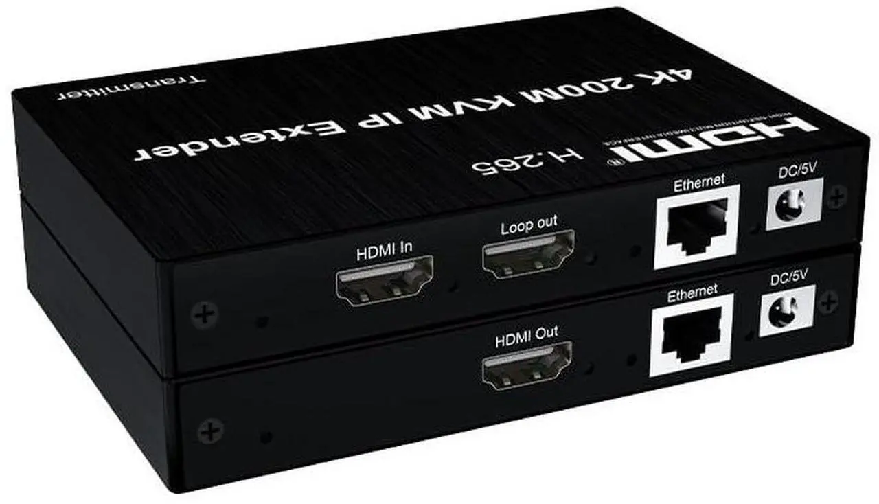Alt view image 6 of 7 - Ennovor 4K@60Hz KVM Extender, 200m(656ft) HDMI Over IP Extender via Cat5e/Cat6, USB Keyboard/Mouse Control with RS232/IR, Plug & Play for Windows/Mac/Linux - Pro AV Matrix Solution