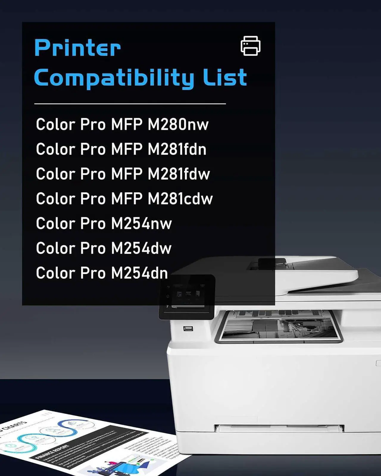 Alt view image 2 of 7 - Ennovor 202X Toner Cartridges 4 Pack High Yield Replacement for HP 202X CF500X 202A CF500A Color Pro MFP M281fdw M281cdw M281fdn M280nw M254dw M254dn M254nw Toner Printer (Black Cyan Magenta Yellow)