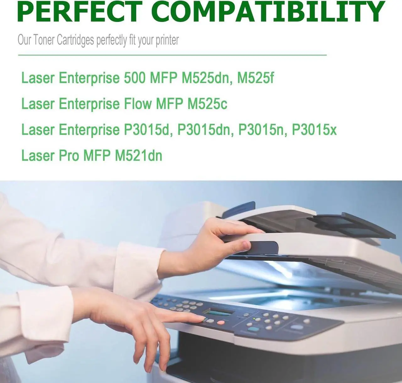 Alt view image 2 of 6 - Ennovor 55A Toner Cartridge - Replacement for HP 55A CE255A to Compatible for P3015 P3015dn P3015x Pro 500 MFP M521dn M521dw M525dn M525f M525c Printer Toner (1 Pack)