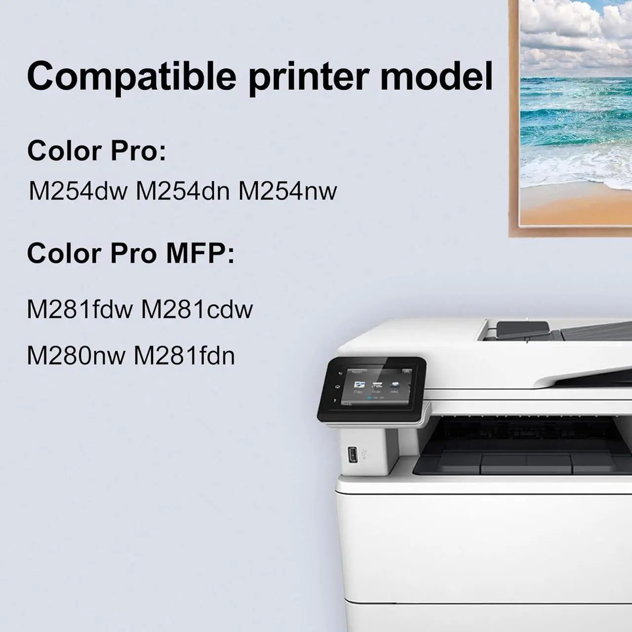 Alt view image 4 of 6 - Ennovor 202X Toner Cartridge High Yield(4 Pack, BK/C/Y/M) - Replacement for HP 202X Toner Cartridges Works for Color Pro MFP M281fdw M281cdw M280nw M281fdn Printer