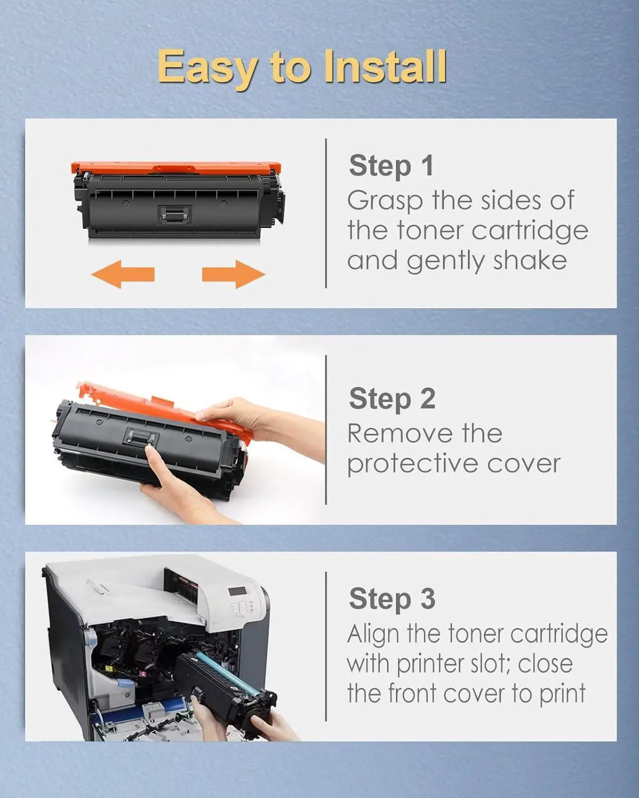 Alt view image 6 of 7 - Ennovor Galada Remanufactured 647A 648A Toner Cartridge Replacement for HP CE260A CE261A CE262A CE263A for CP4025n CP4025dn CP4525n CP4525dn CP4525xh Printer (1BK/1C/1M/1Y, 4 Pack)