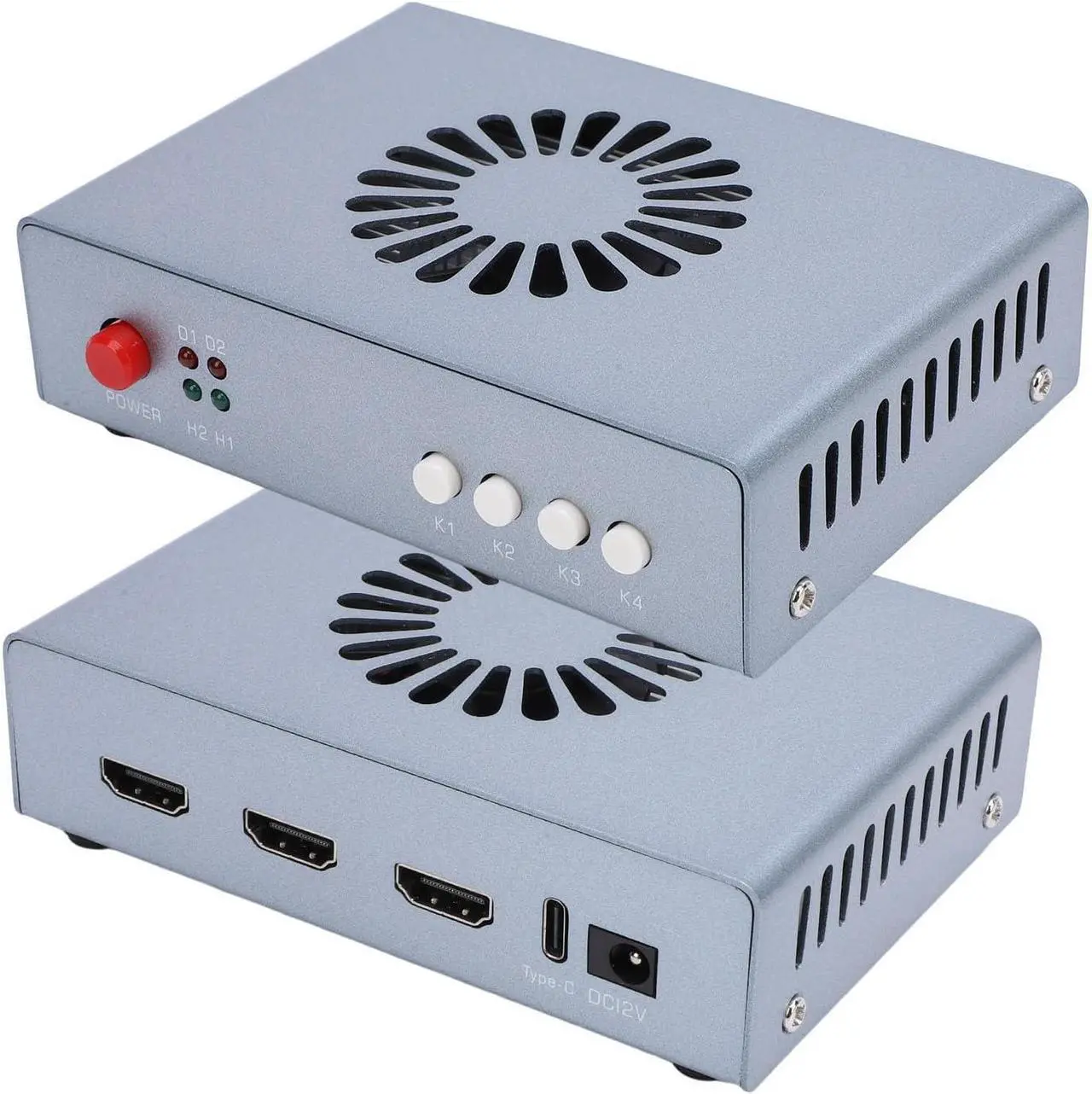 Alt view image 2 of 7 - Ennovor 2-in-1 Video Overlay Box for Computer Games, 2K 144hz Game Fusion Capture Card, Support 2 Sources Input/Output Simultaneously Fused to a Display (US Plug)