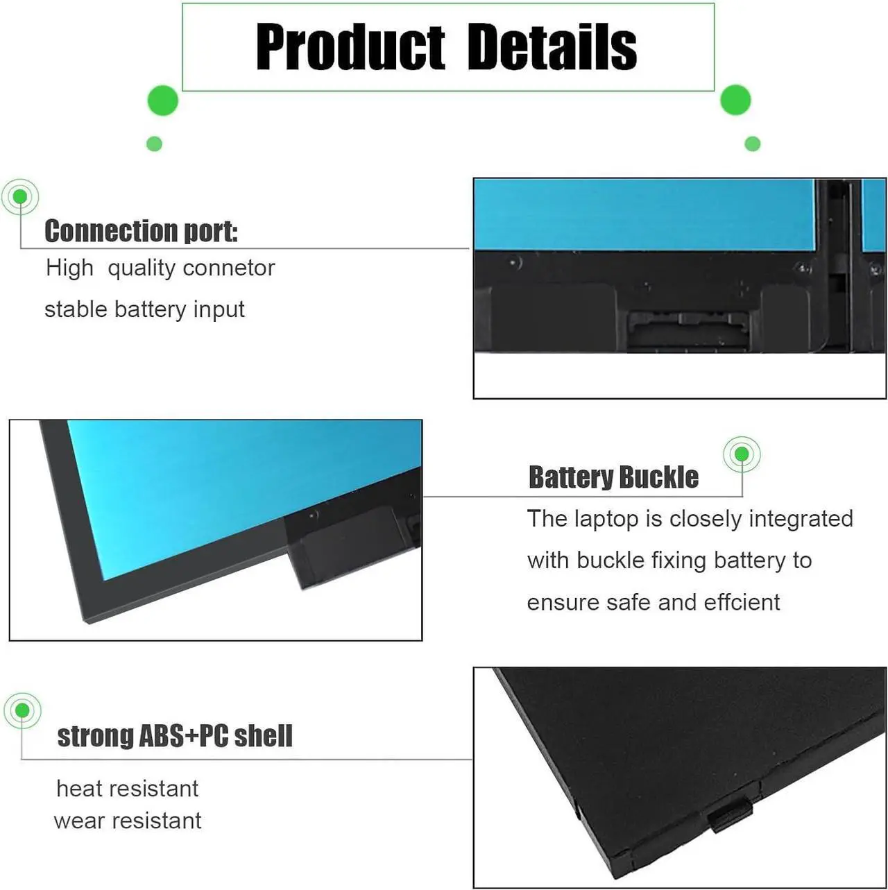 Alt view image 5 of 7 - 7490 F3YGT Laptop Battery for Dell Latitude 12 13 14 7000 7280 7290 7380 7390 7480 7490 E7480 E7490 E7280 E7290 E7390 Battery