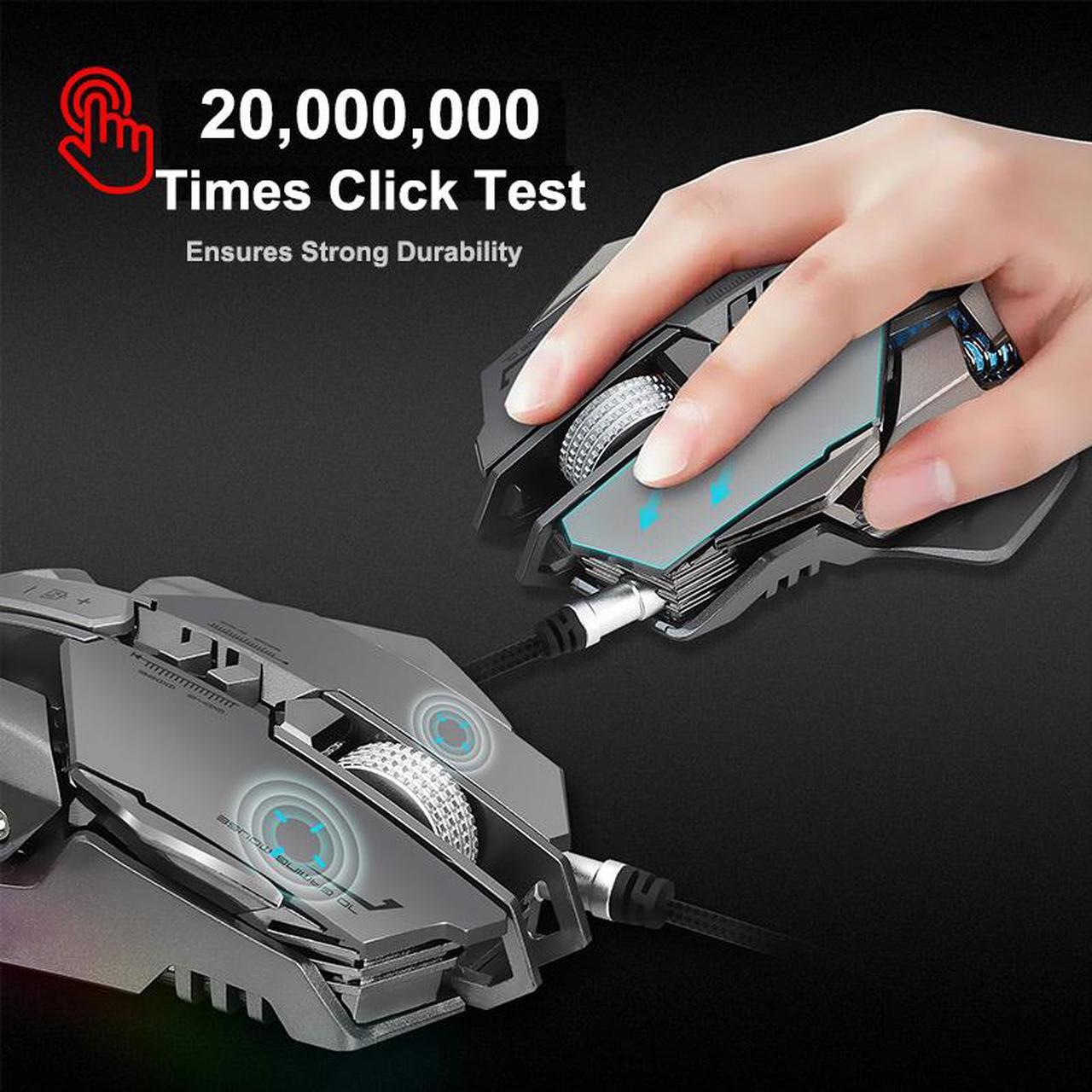 Alt view image 3 of 6 - G9 Gaming Mouse Wired USB DPI Adjustable Macro Programmable Mouse Gamer Optical Professional RGB Mause Game Mice For PC Computer