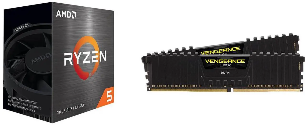 CPU Memory Combo -  AMD Ryzen 5 5500 Bundle with  Corsair CMK32GX4M2E3200C16