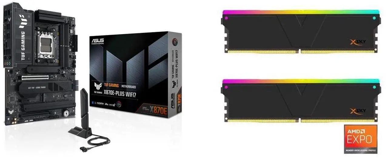 Motherboard Memory Combo -  ASUS TUF GAMING X870E-PLUS WIFI7 Bundle with  V-color TMXSAL1664832KWK