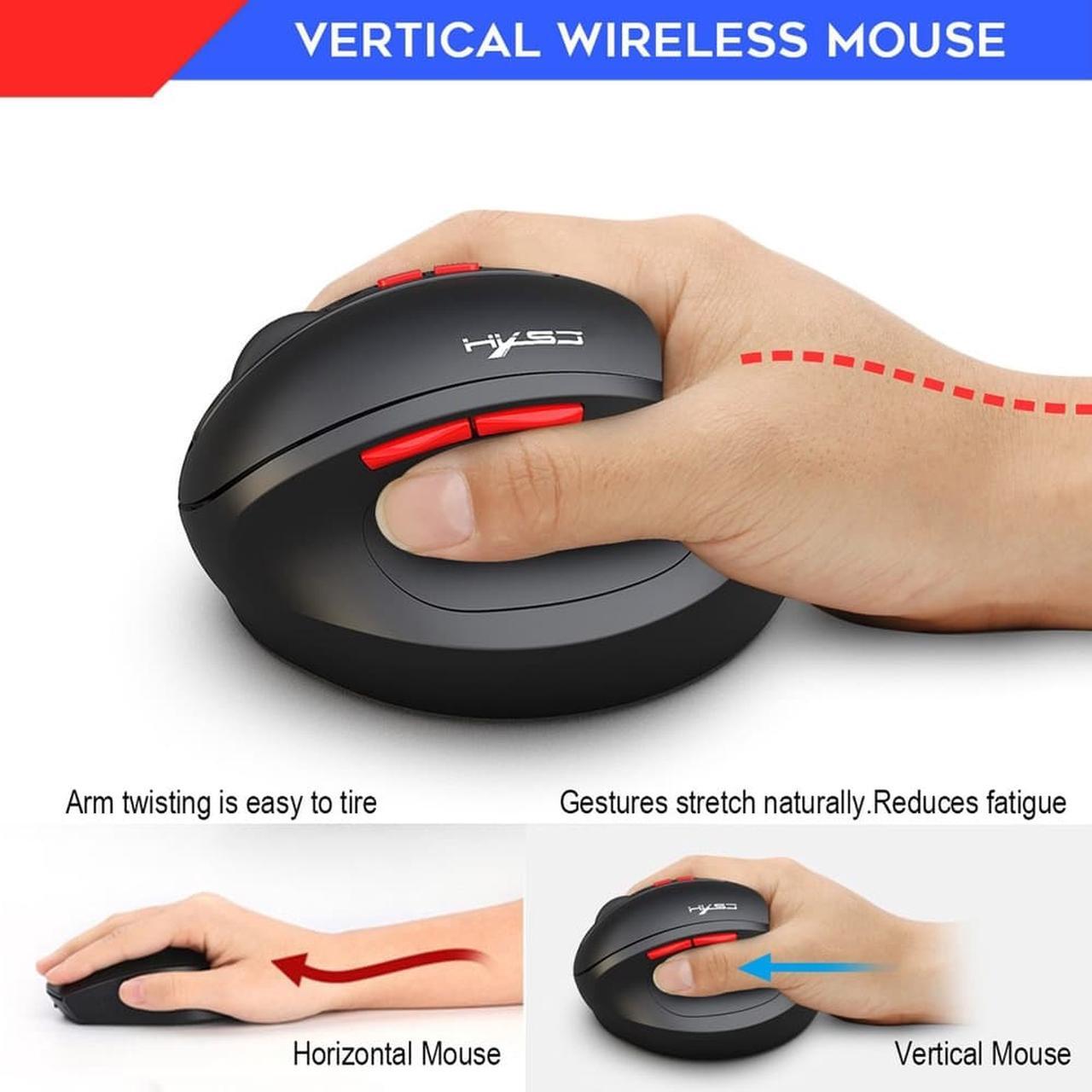Alt view image 5 of 7 - New Vertical 2.4G Wireless Mouse 2400DPI Adjustable USB Receiver Optical Computer Mouse Ergonomic Mice For PC Laptop Desktop