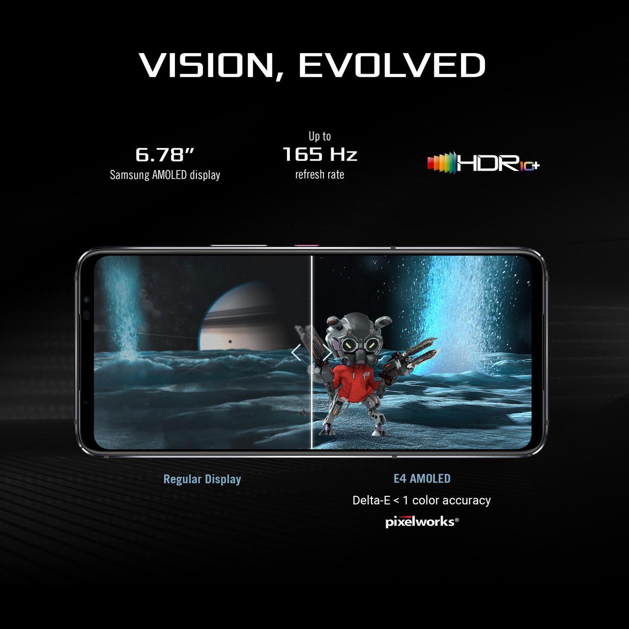Alt view image 5 of 7 - ASUS ROG Phone 6 Cell Phone, US Version, 16GB + 512GB, Phantom Black, Unlocked Phone, 6.78 FHD+ 165Hz, 6000mAh Battery, 50MP/13MP/5MP Triple Camera, 12MP Front, 5G LTE Dual SIM, AI2201-16G512G-BK