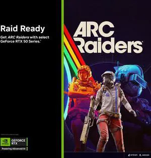 GPU - ARC Raiders - GeForce RTX 50 Series game Bundle. While supplies last. Bundle applies for qualifying graphics cards