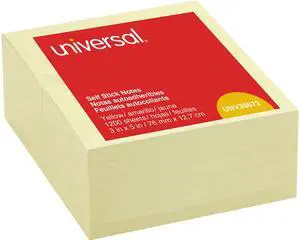 Universal 35672 Universal Standard Self-Stick Yellow Color Note Pads UNV35672 UNV 35672