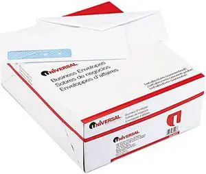 Universal 35203 Security Tinted Window Business Envelope  V-Flap  #10  White  500/box