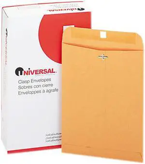 Universal 35264 Kraft Clasp Envelope  Side Seam  28lb  9 x 12  Light Brown  100/box