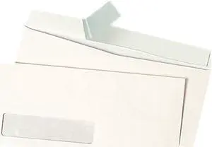 Universal 36005 Pull & Seal Business Envelope- #10- Window- White- 500/Box