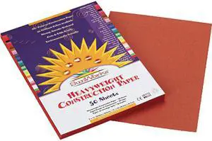 SunWorks 6703 Construction Paper- 58 lbs.- 9 x 12- Brown- 50 Sheets/Pack