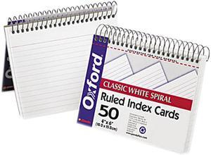 Esselte Pendaflex 40283 Spiral Index Cards, 4 x 6, White, 50/Pack
