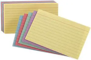 Oxford Ruled Index Cards, 5 X 8, Blue/Violet/Canary/Green/Cherry, 100/Pack 35810