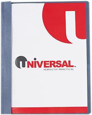Universal 56138 Plastic Cover  Tang Clip  Letter  1/2   Capacity  Clear/Dark Blue  25 per Box