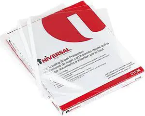 Universal 21124 Top-Load Poly Sheet Protectors  Standard Gauge  Letter  Clear  50/box