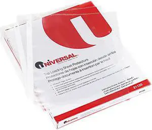 Universal 21125 Top-Load Poly Sheet Protectors  Standard  Letter  Clear  100/box