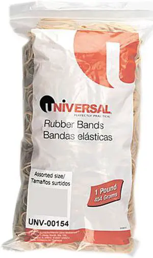 UNIVERSAL Rubber Bands Size 54 Assorted Length Sizes 1lb Pack 00154