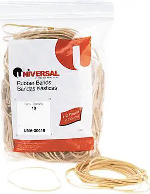 UNIVERSAL Rubber Bands Size 19 3-1/2 x 1/16 310 Bands/1/4lb Pack 00419
