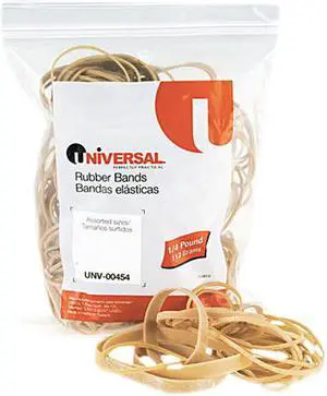 UNIVERSAL Rubber Bands Size 54 Assorted Lengths 1/4lb Pack 00454